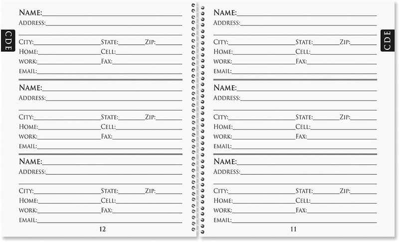 Current Fresh Patterns Large Print Address Book, 56 Pages, Big 7” x 8.5” Spiral Bound, Soft Cover Organizer for Contact Phone Number, Mailing Address, & Email, Easy-to-Read Senior Logbook - Image 3